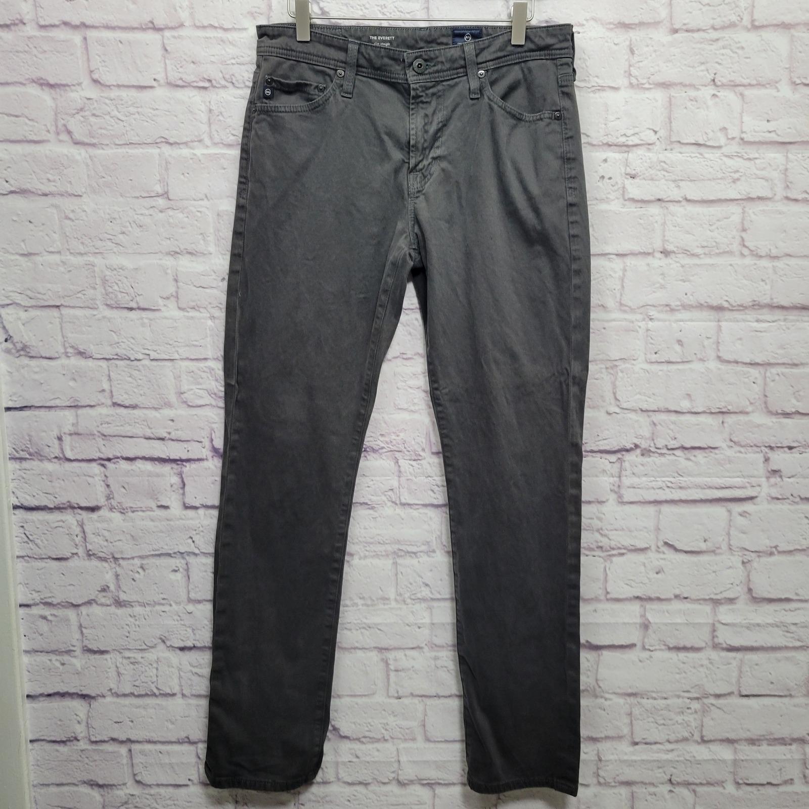 AG Adriano Goldschmeid Jeans Men 30x32 (Actual 32x32) Gray Everett Slim Straight