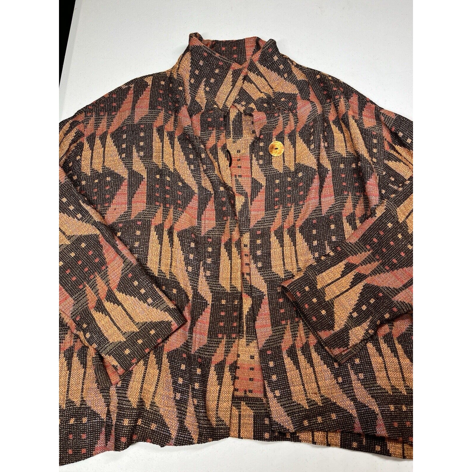 Joyce Wilkerson Womens Jacket Art To Wear Open Front Cardigan Sweater