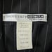 90s Vintage Black Pinstripe V Neck Bodycon Ruffle USA Made Dress Size Medium