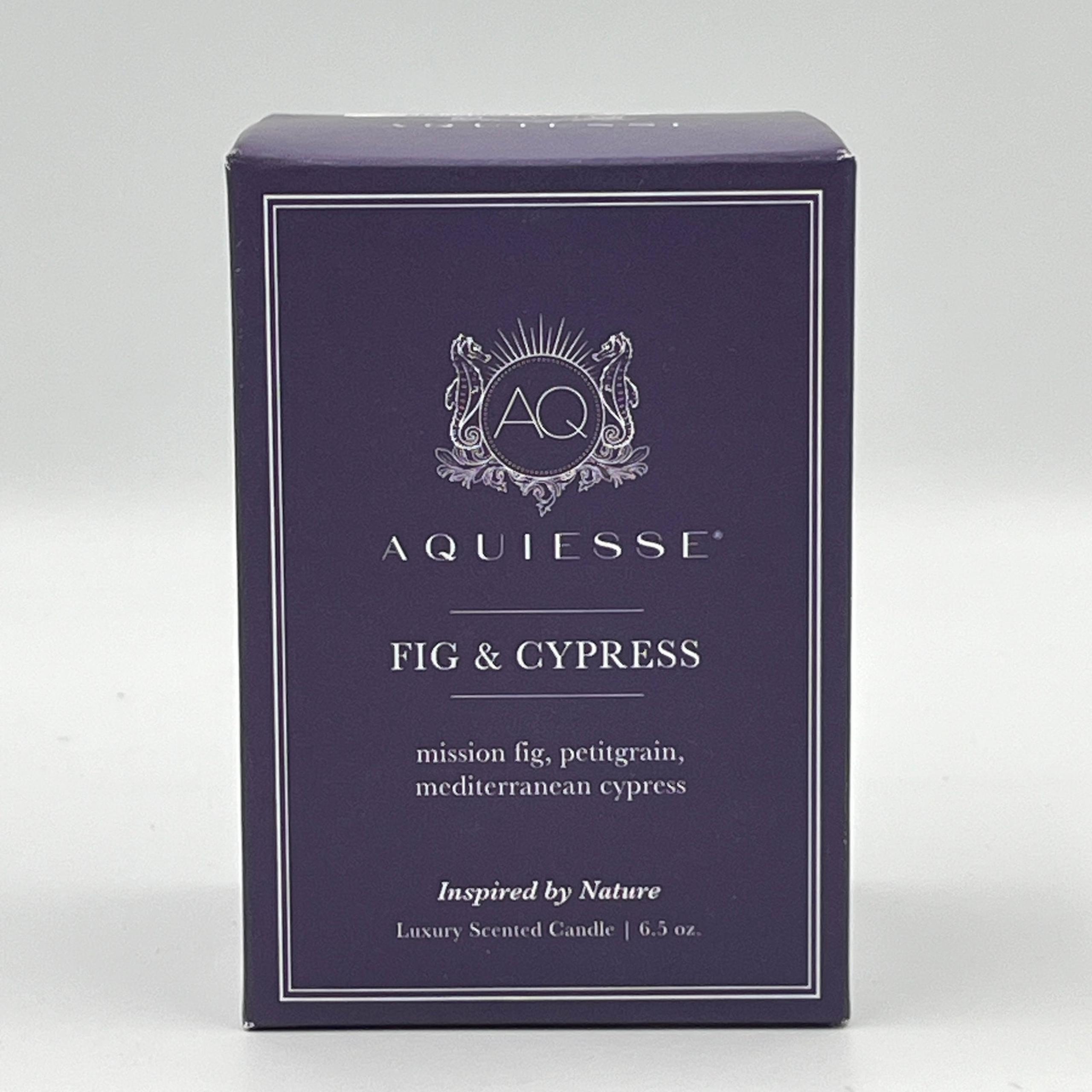 Aquiesse Luxury Scented Soy Candle Fig & Cypress 6.5 oz NEW