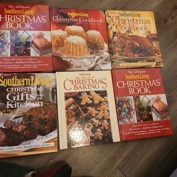6 Southern Living Christmas Cookbooks Hardcover