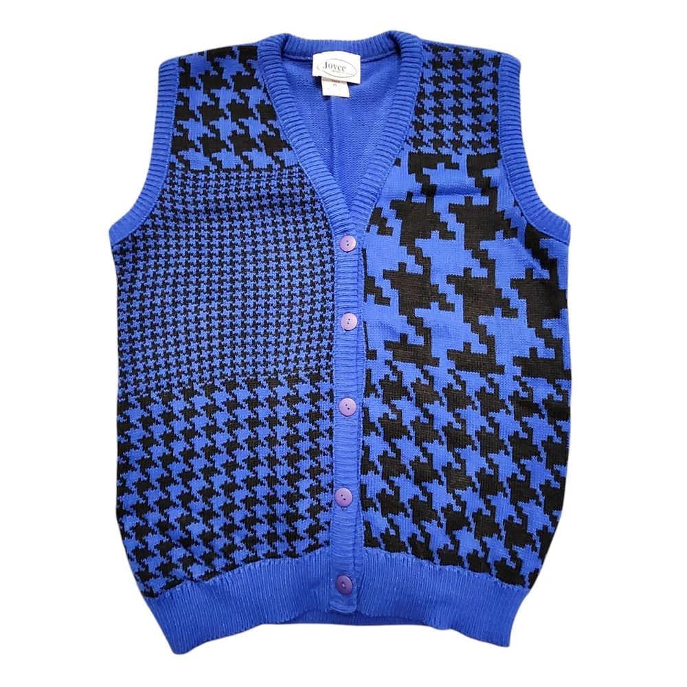 Vintage Joyce Acrylic Sleeveless Sweater Button Down Size Medium Unisex USA