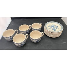 Johnson Brothers Staffordshire Old Granite 5 Cups 12 Saucers