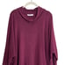 Bryn Walker Womens Knit Top Size XL Burgundy Draped Mock Neck Lagenlook Slouchy