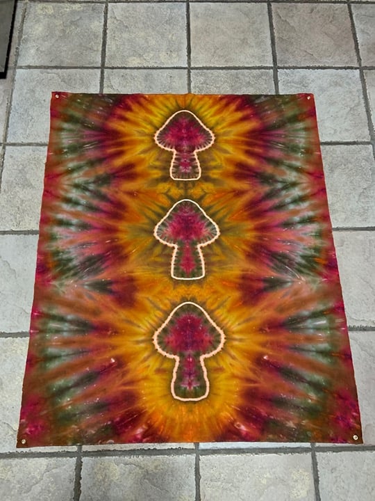 Hand made Mushroom Tie Dye tapestry