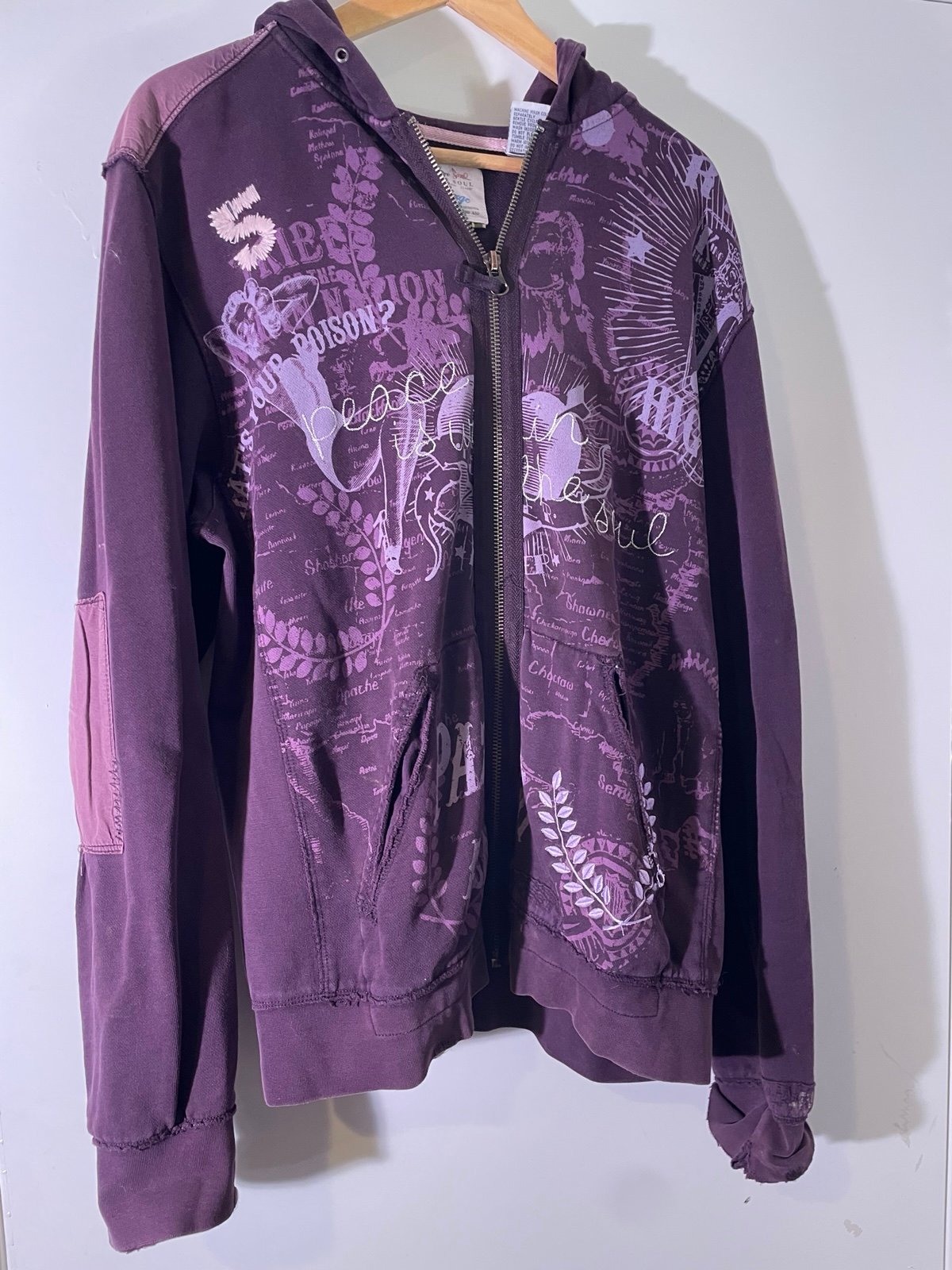 Y2K 2000’s VTG Vintage Triple Five Soul Retro Gothic Goth Emo Purple Hoodie