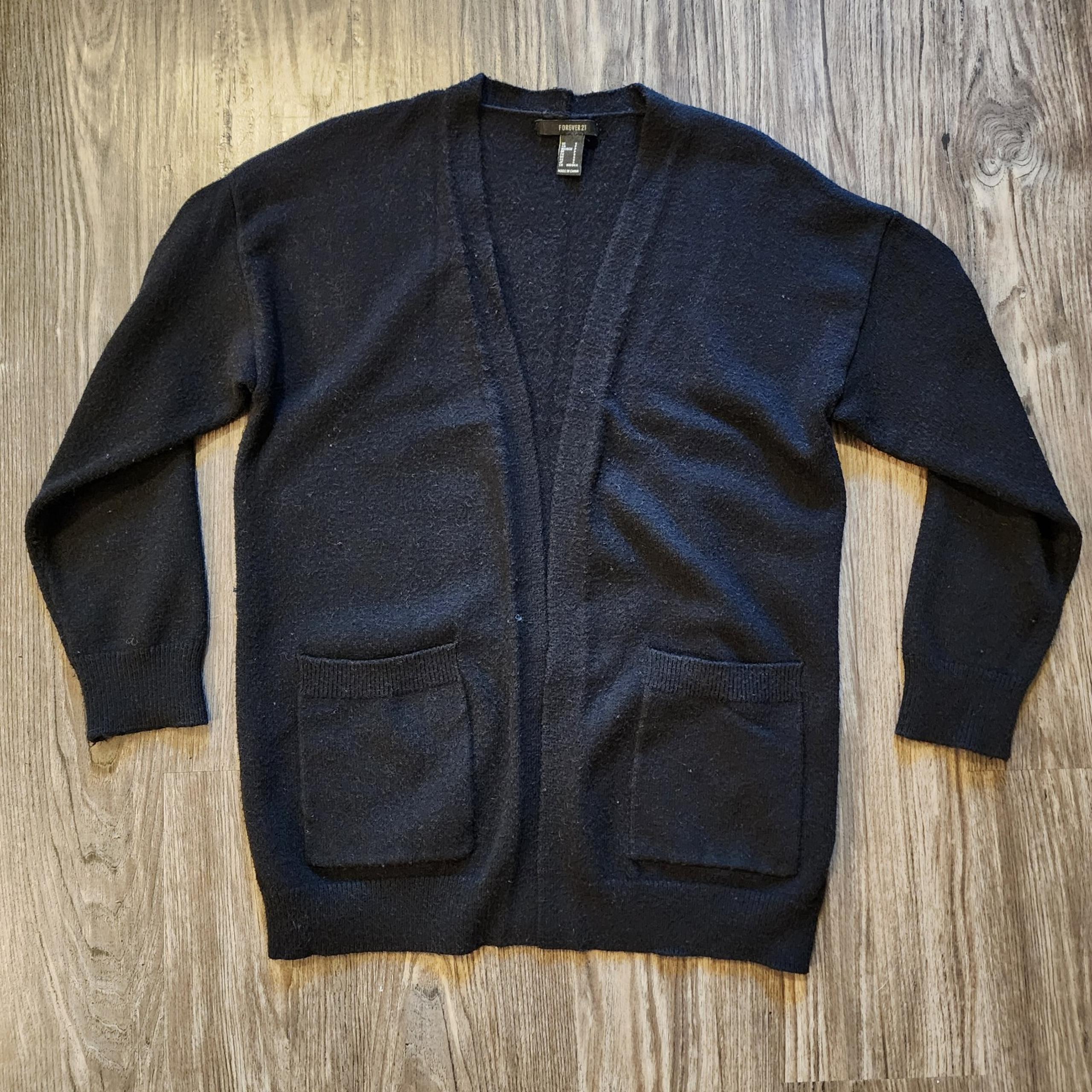 black cardigan with pockets