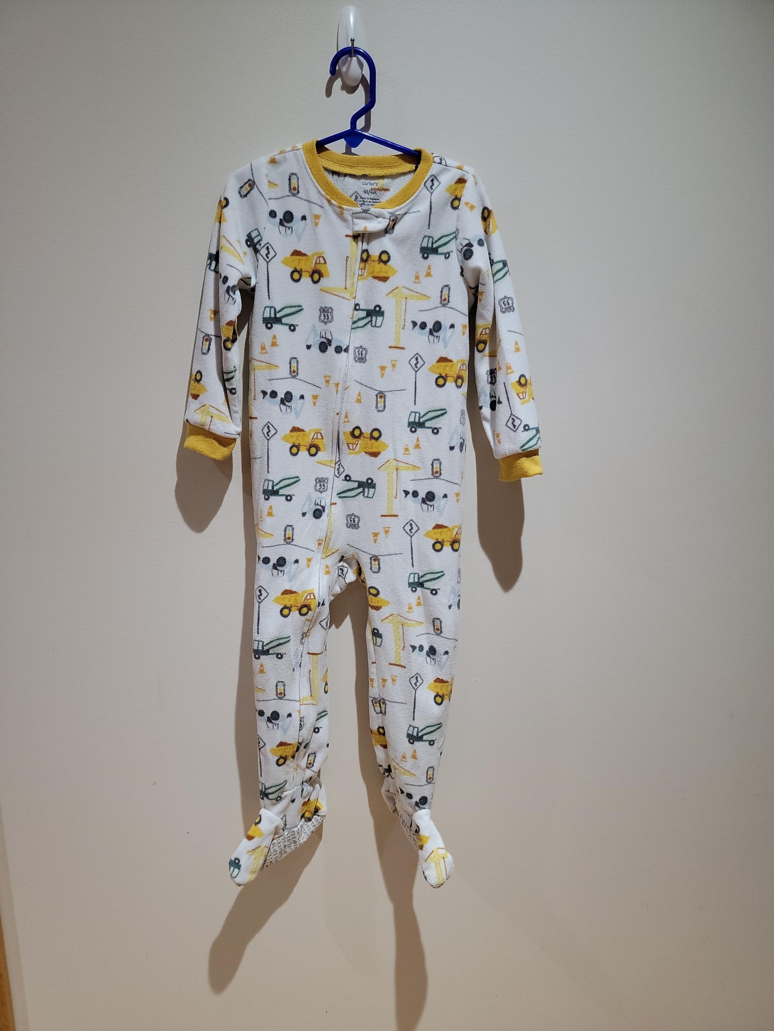 Carter's 4T Footed Pajama Construction Truck and Site Print