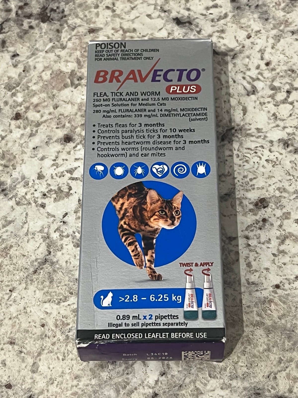Flea and tick topical for Medium cats 6-14 lbs