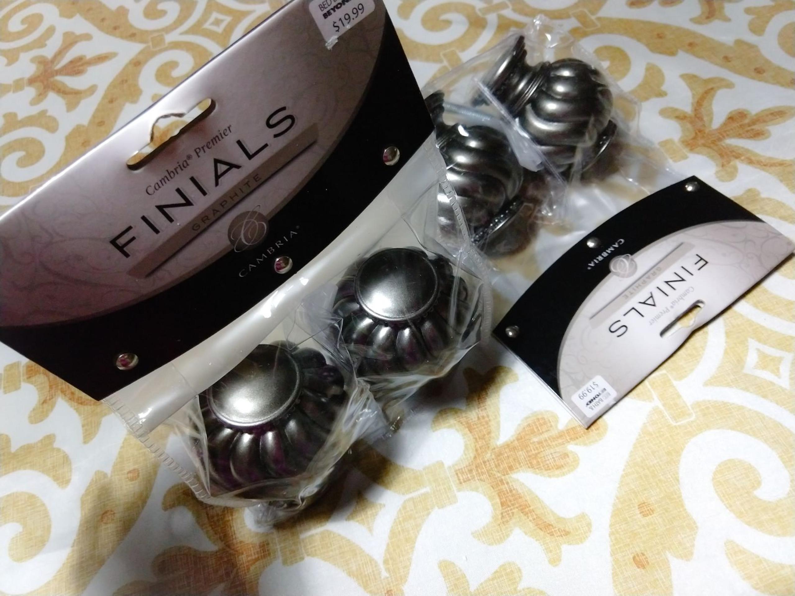 Cambria Twist Ball Finials in Graphite