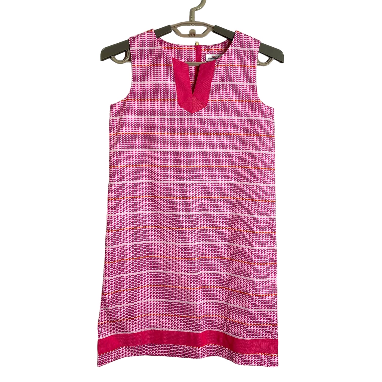 Vineyard Vines Girls Whale Stripe Shift Dress Pink Size 14 NEW