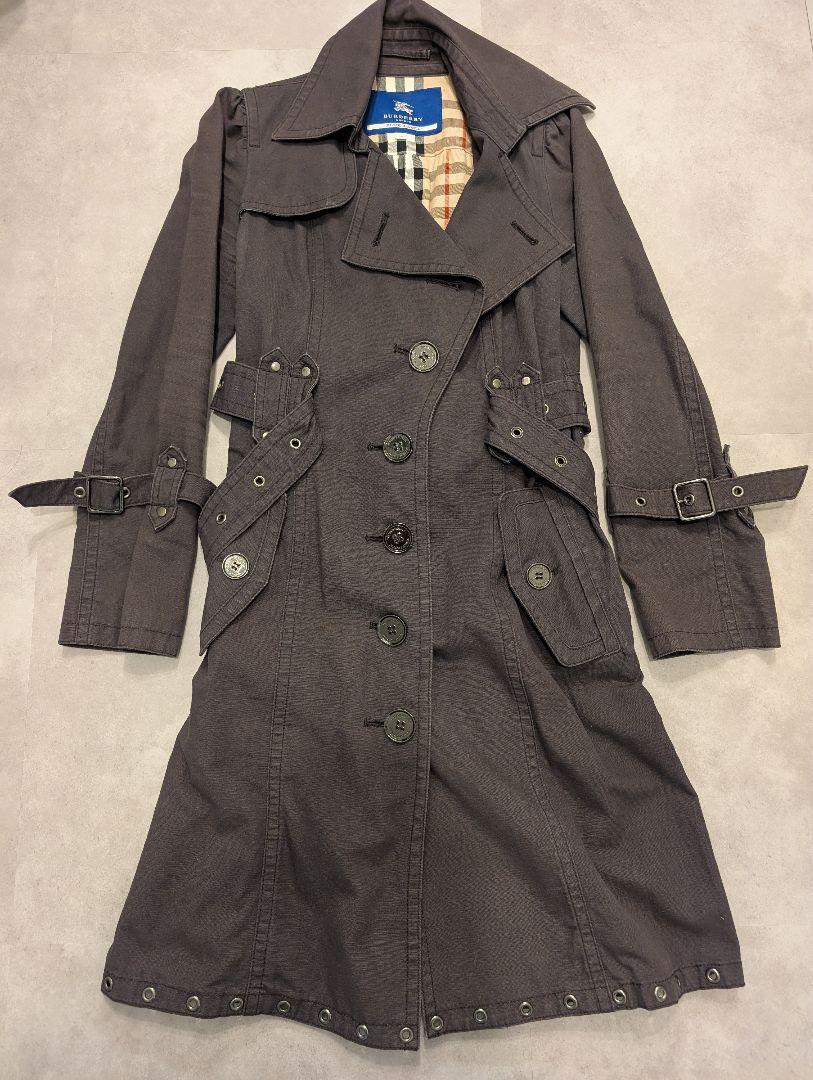 正規店仕入れの Coat Trench Label Blue BURBERRY Size Trench 38 ジャケット・アウター