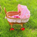 Beautiful Wicker Doll Pram with Heritage Mint Baby