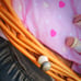 Beautiful Wicker Doll Pram with Heritage Mint Baby