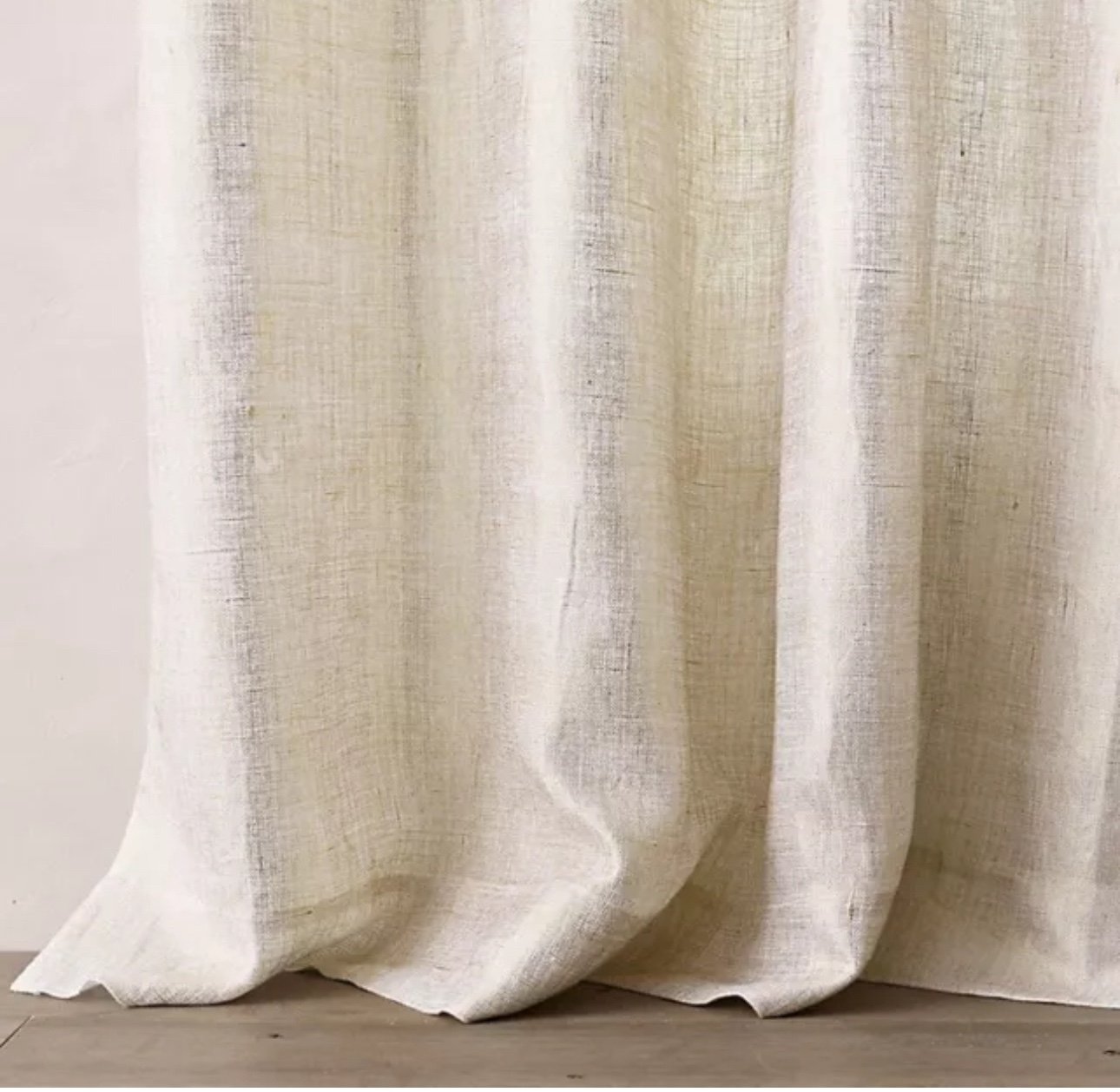 Restoration Hardware RH Teen Metallic Opaque Linen Panel 50” X 84” White/Gold