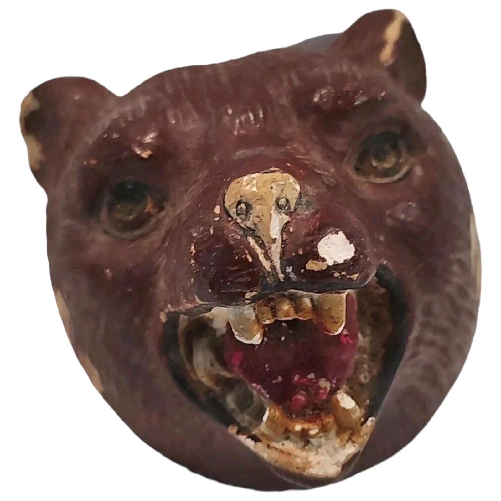 Vintage 1962 Chalkware Brown Bear Head BSA Boy Scouts Collectible
