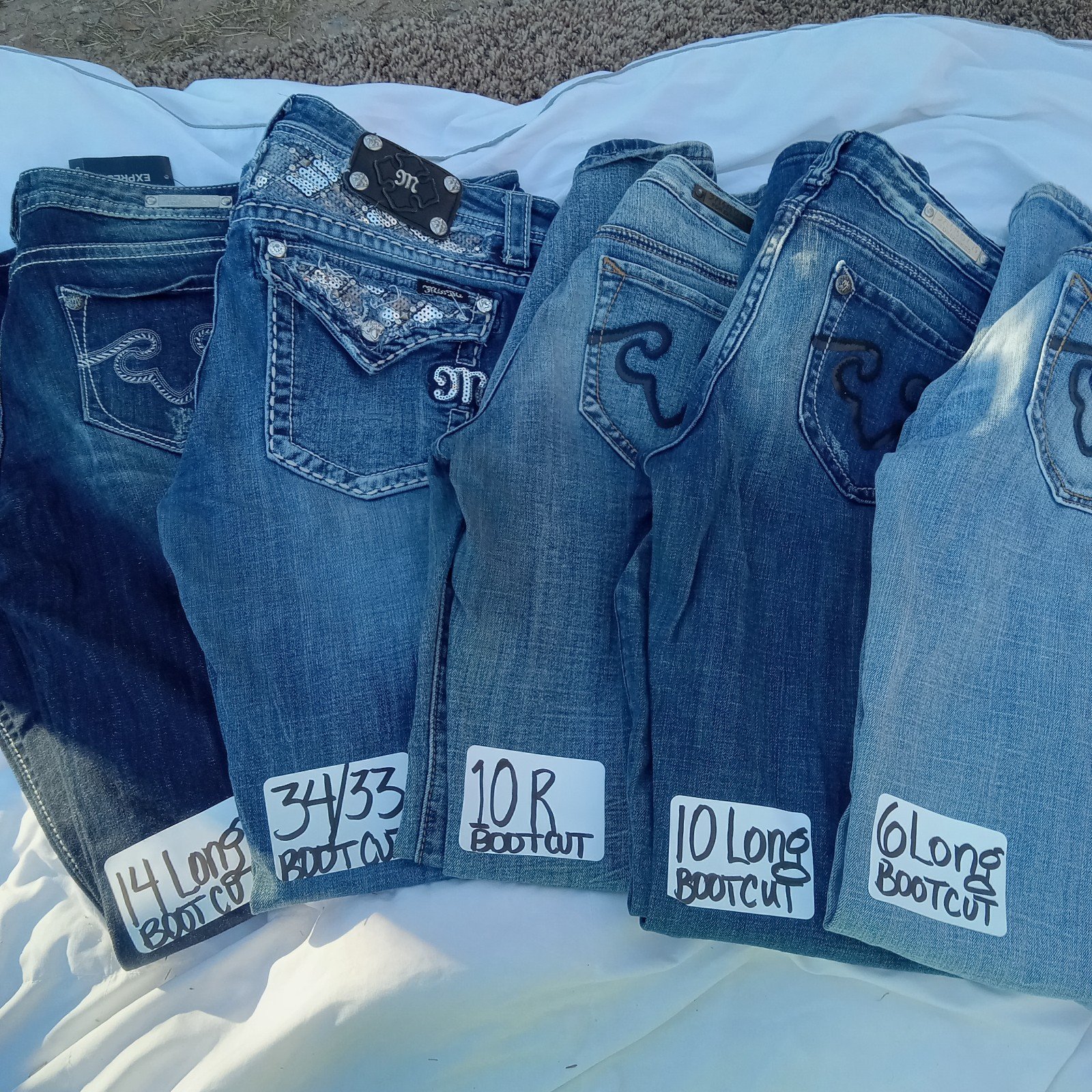 BUNDLE OF MISS ME & ReRock by Express bootcut jeans various sizes see pics