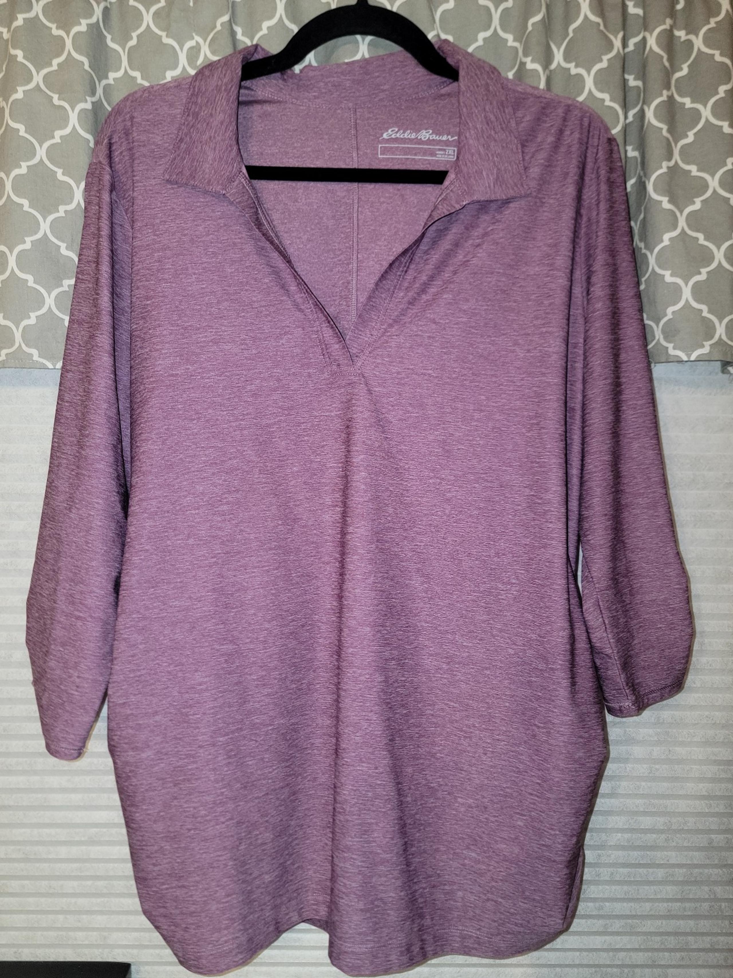 Eddie Bauer Purple Polo Blouse with Cuffed Sleeves
size 2xl