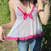 COQUETTE pink butterfly lace mesh babydoll halter top