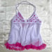 COQUETTE pink butterfly lace mesh babydoll halter top