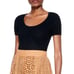 Alice + Olivia Scoop Neck Crop Sweater Black Small