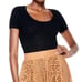Alice + Olivia Scoop Neck Crop Sweater Black Small