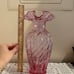 Vintage FENTON Rose Pink Spiral Ruffled Vase 11