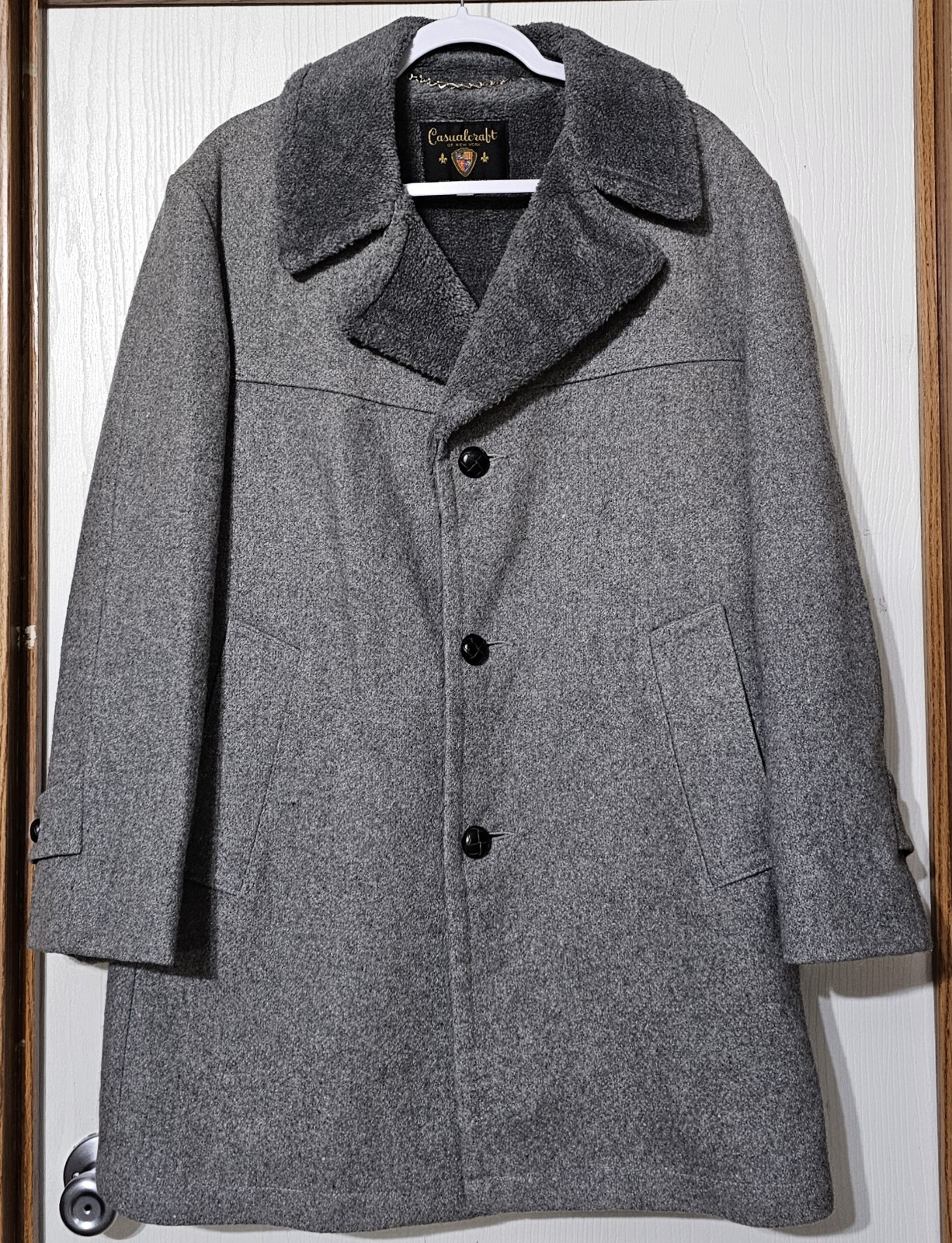 Vintage Causalcraft New York Heavy 100% Wool Pea Coat Men's 38R Made In USA