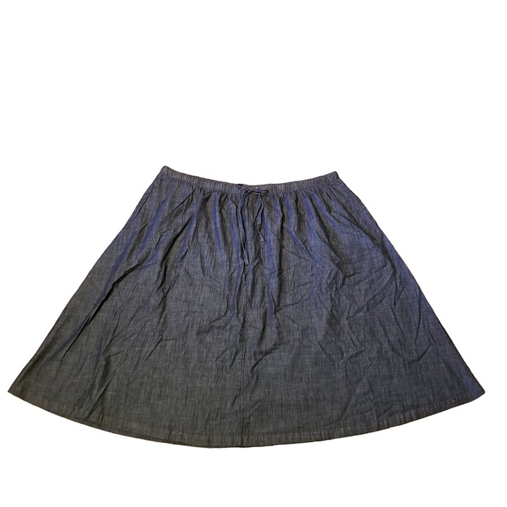 Woman Within 34W Blue Jean Denim Skirt Maxi Modest Church Home School Dark Wash