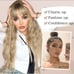 Human hair blend ombre blonde wig with bang.