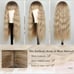 Human hair blend ombre blonde wig with bang.