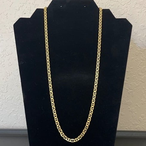 Gucci Mariner 22 inch 4.6 mm Diamond Cut Gold Over 925 Silver Chain Necklace