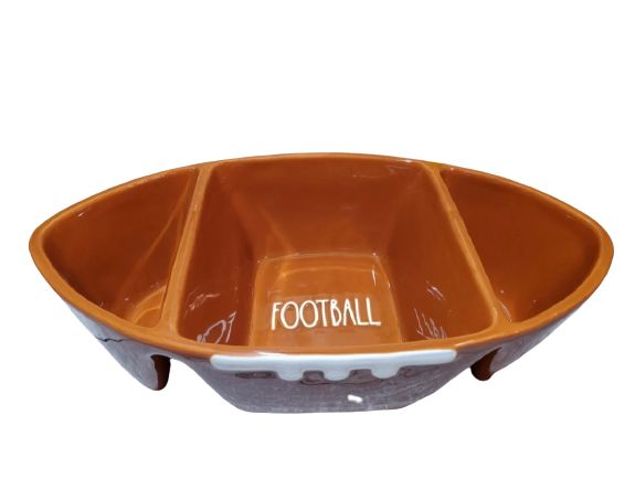 Rae Dunn FOOTBALL Chip Dip Bowl