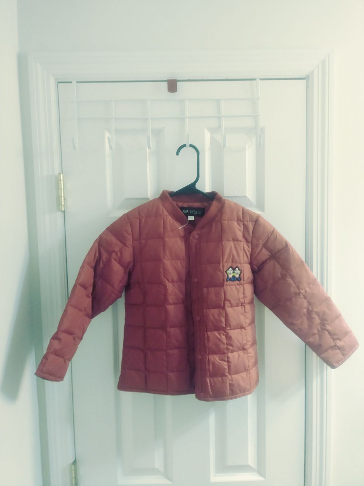 Ultraman Kids Quilted Down Jacket 19×14×19 Salmon Colored W/Double Ultraman Logo