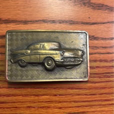 Vintage 57’ Chevy Brass belt buckle like new