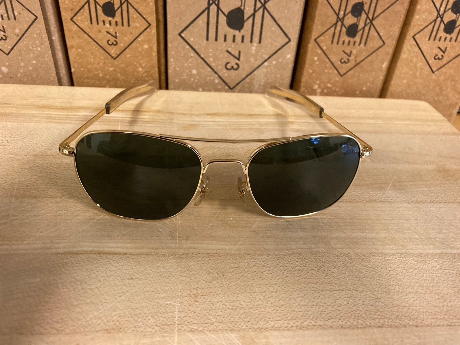 AO American Optical Aviator Gold Bayonet 55[]20 Fuse Pro G15(AGX) Polarized