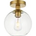Elegant Lighting Baxter 1 Light Brass Flush Mount with Clear Glass