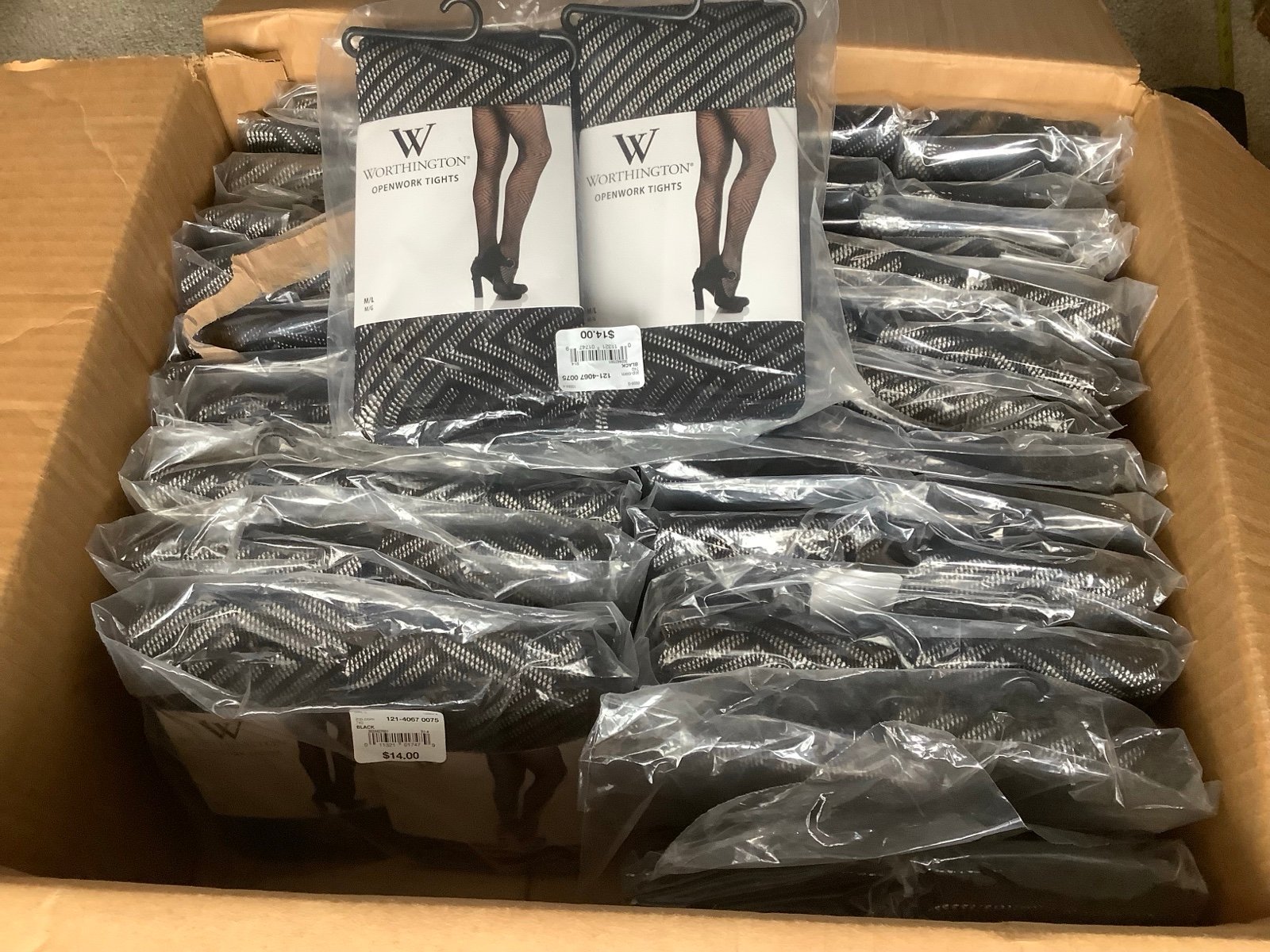 Case of Worthington Openwork Tights - 48 Pair - M/L - Reseller Bundle