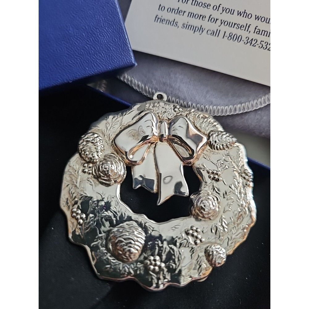 Sterling Silver Christmas Ornament American Heritage Collection Wreath