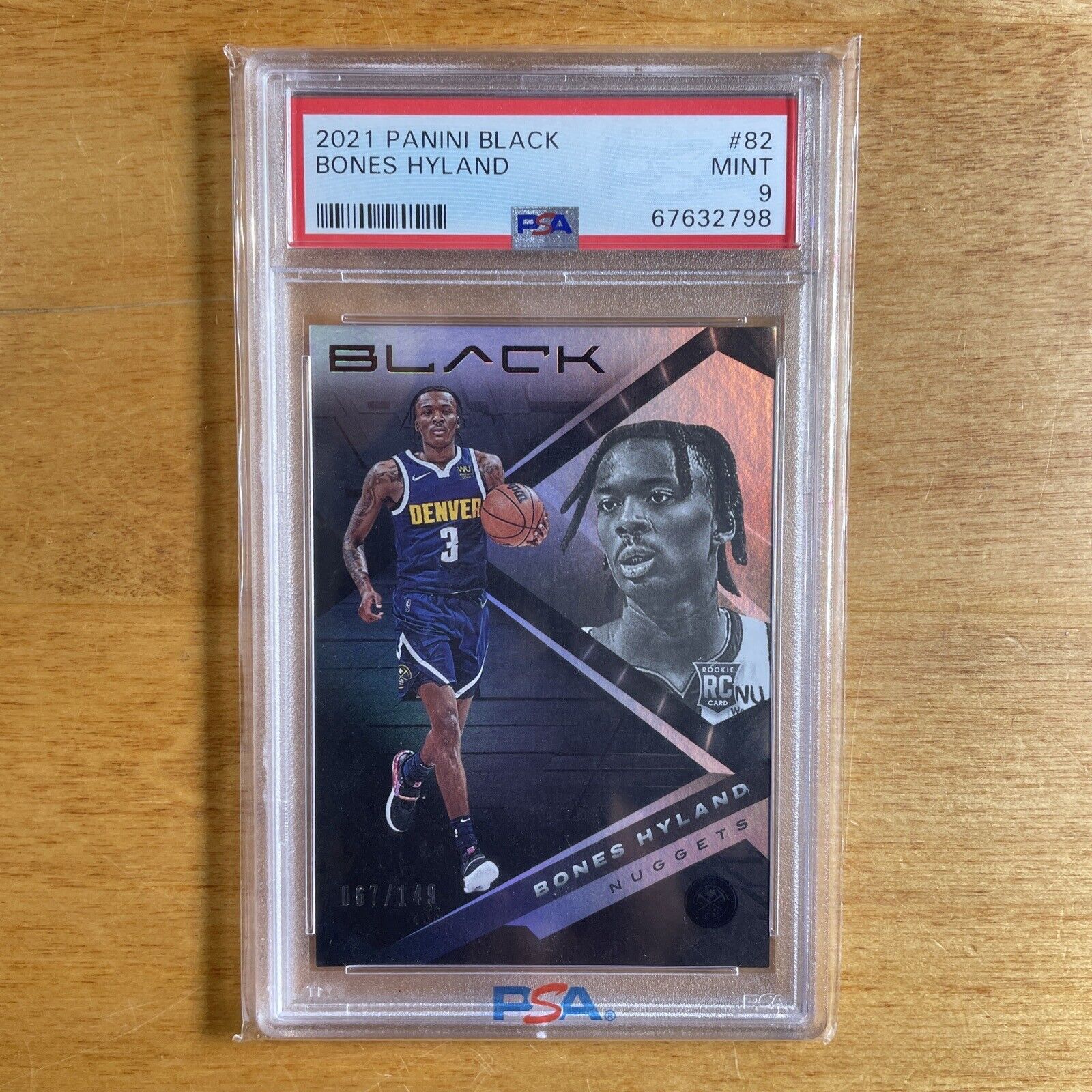 2021-22 Panini Black Basketball NBA #82 Bones Hyland /149 Rookie RC Nuggets Card