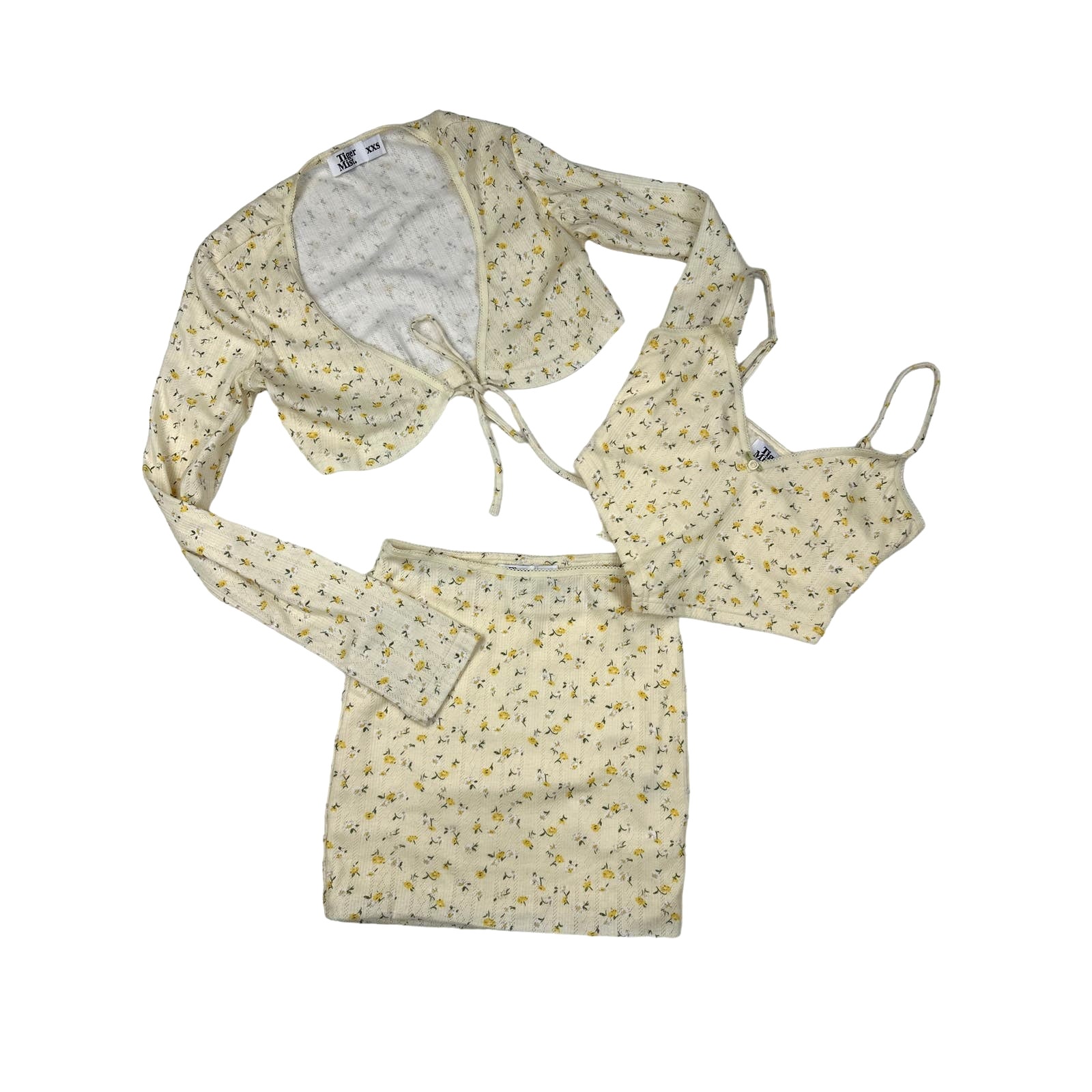 Tiger Mist - Cami, Mini & Long Sleeve Floral Set in Lemon