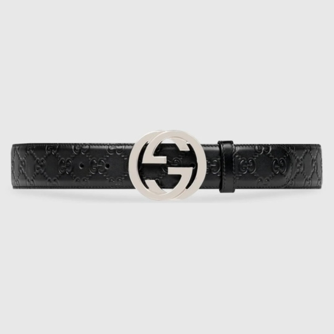 Gucci Signature Leather Belt Sz 75