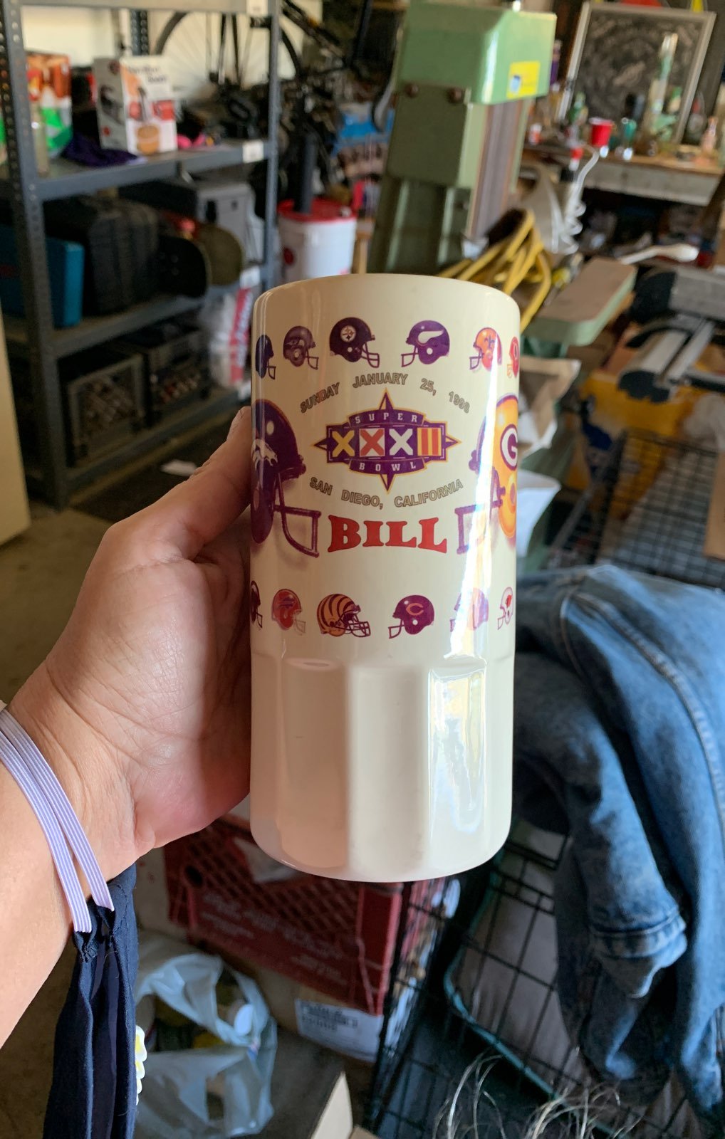 Superbowl 1998 beer stine made in Thaila