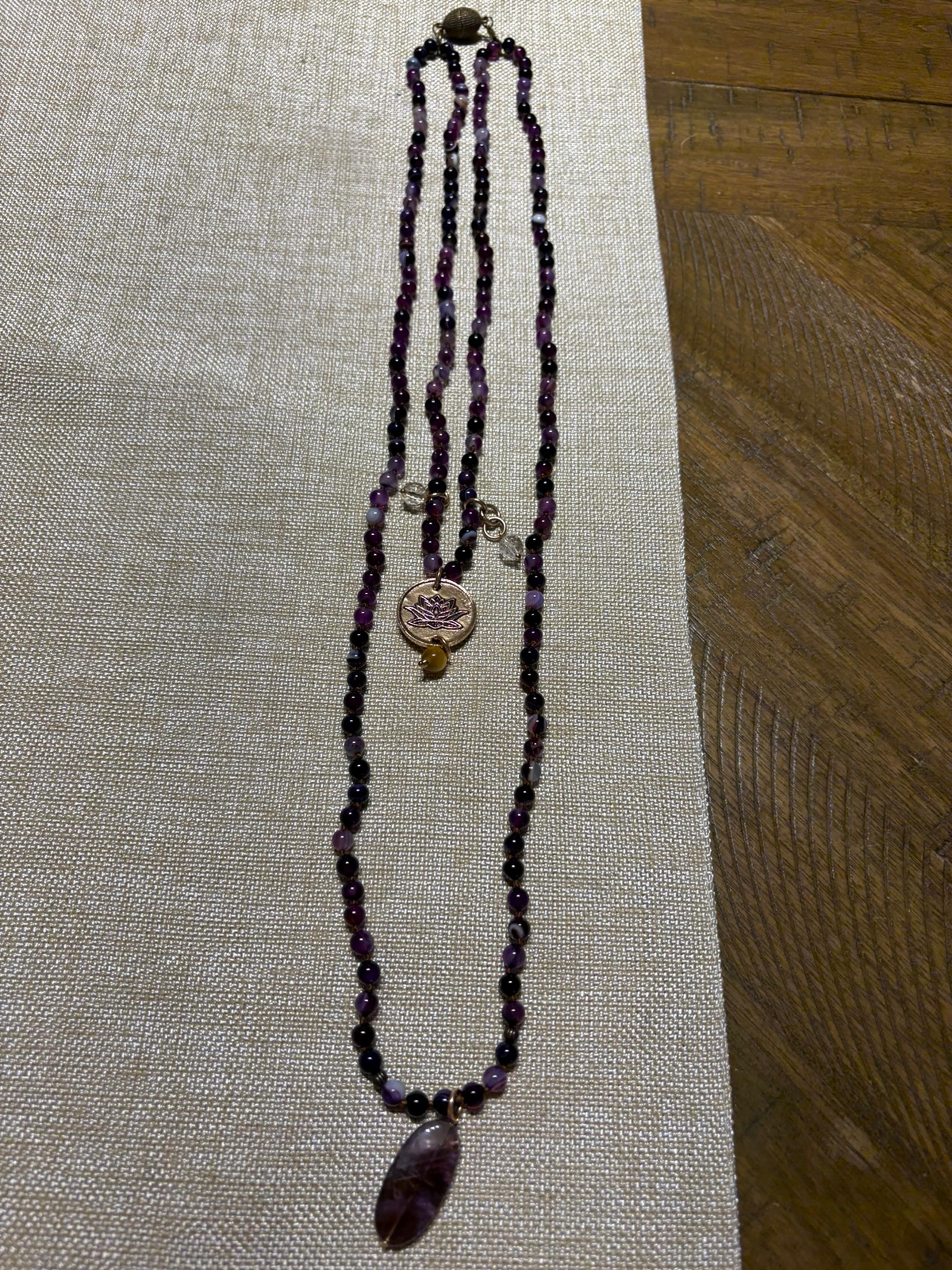 “HOPE” Lotus Long Fusion Necklace by Katia Designs