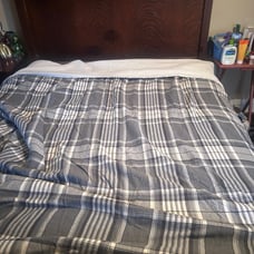 Pottery Barn King Plaid and Sherpa Quilt