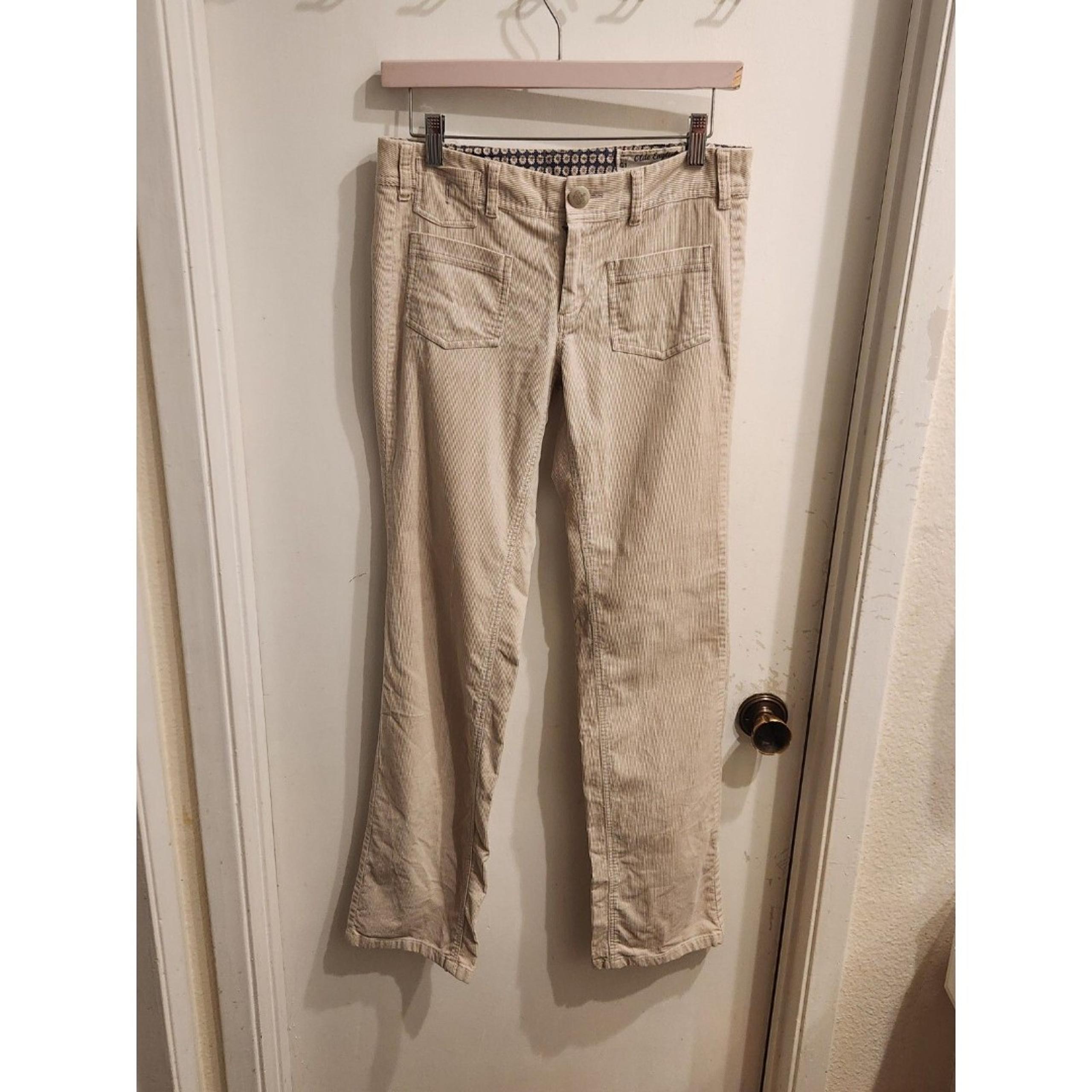 Anthropologie G1 Olde English Women's Size 4 Cream Straight Leg Corduroy Pants