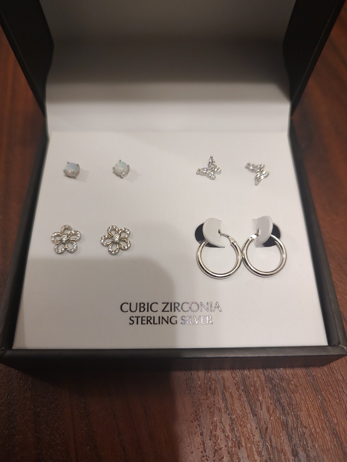 Giani Bernini Earrings sterling silver cubic zirconia set of 4 brand NIB