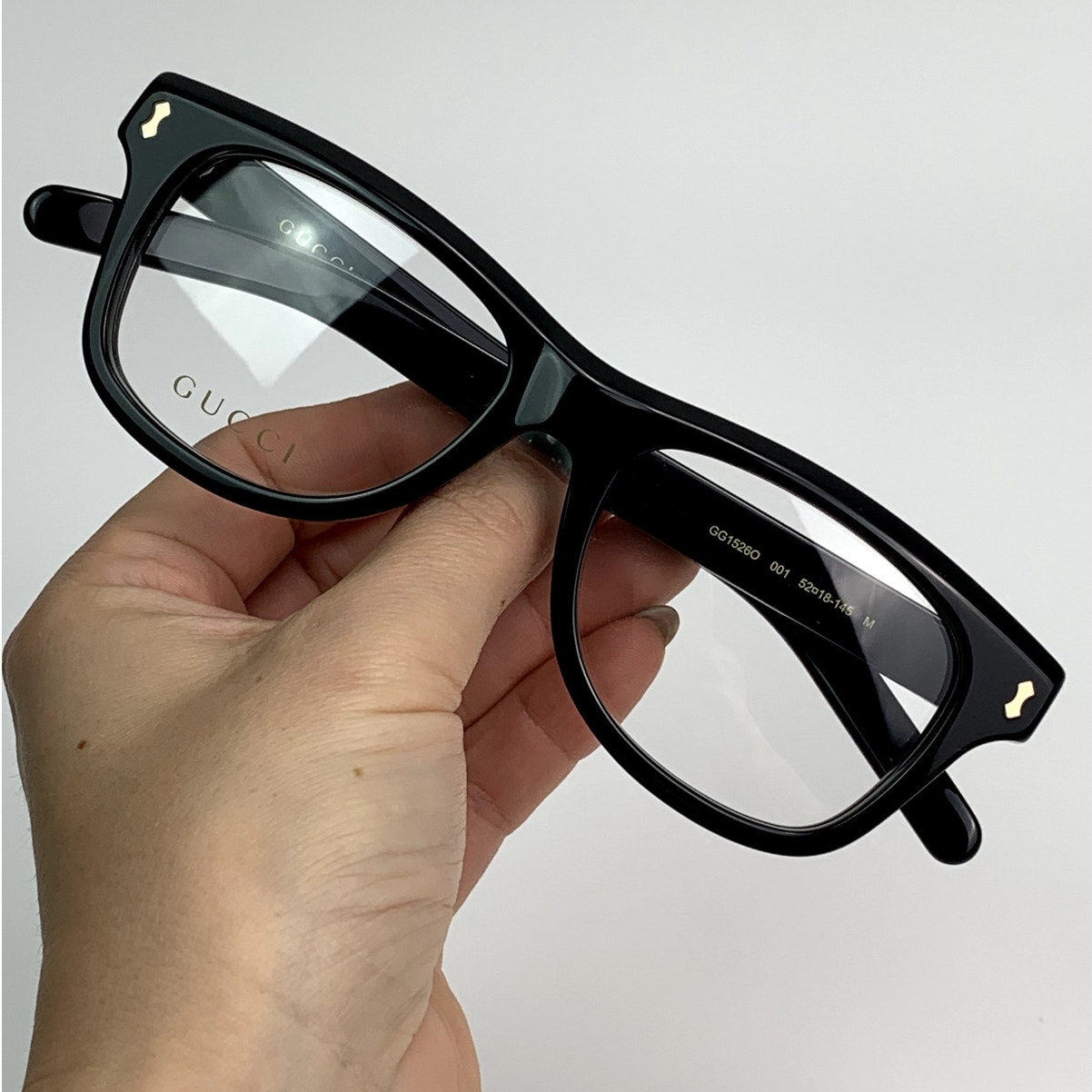NEW Gucci Eyeglasses GG1526O 001 Black Transparent Men Authentic