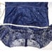 David's Bridal Lace High-Low Dress Navy Blue Embroidered Short Sleeves Sz 6