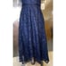 David's Bridal Lace High-Low Dress Navy Blue Embroidered Short Sleeves Sz 6